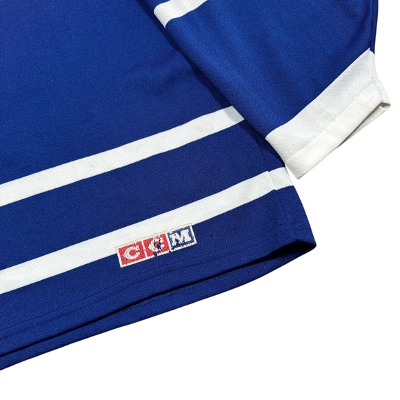 Vintage 90s CCM Toronto Maple Leafs Logo Blue Home Hockey Jersey Mens Medium - Picture 9 of 13